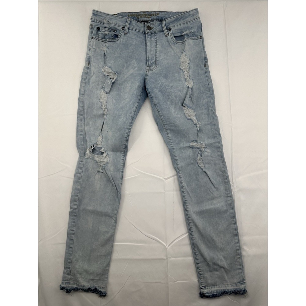 American Eagle Men's Extreme Flex Slim 34x34 Jeans Distress Light Wash